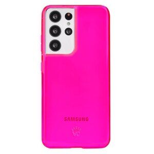 Neon Pink Clear Samsung Galaxy S21 Ultra Case